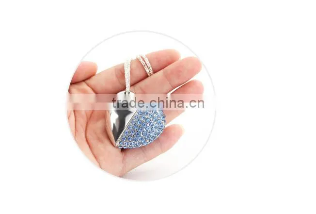 Heart-shaped Jewelry USB Flash Disk, Heart Shape Crystal USB Flash Drive