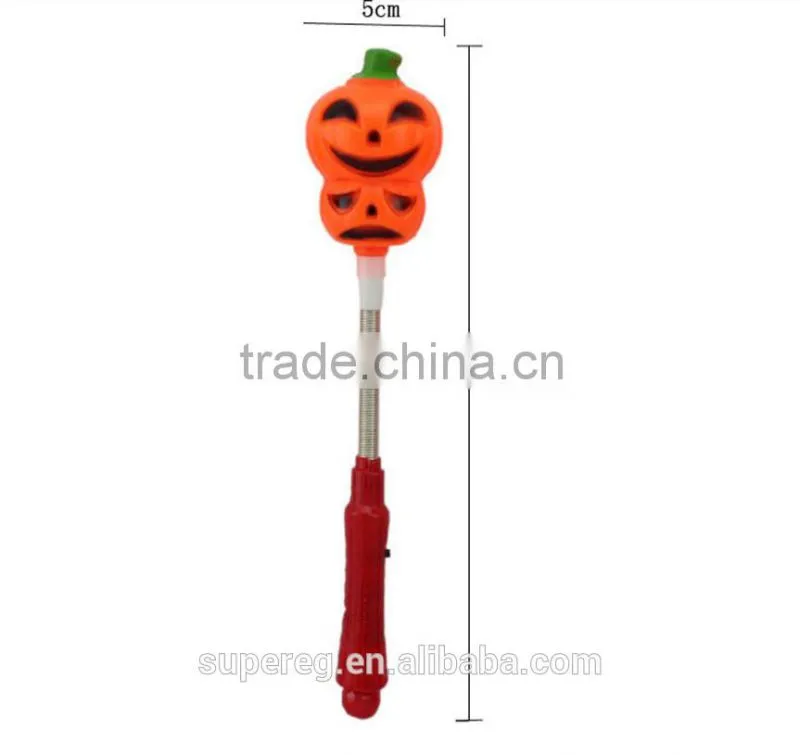 New Arrival Funny Product Halloween Pumpkins Flash Led Stick Springs Glow Sticks