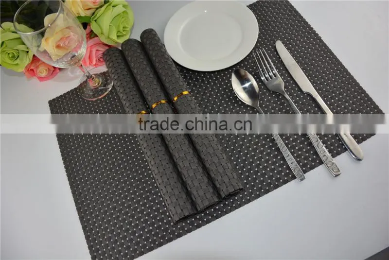High quality PVC placemat pure color8*8 dark grey 45*30cm 110g table decoration