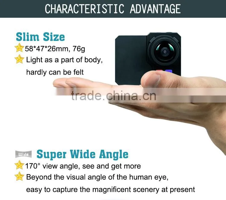 Ambarella A7 16MP hd 1080p waterproof sport camera, wifi action camera with sj5000 remote