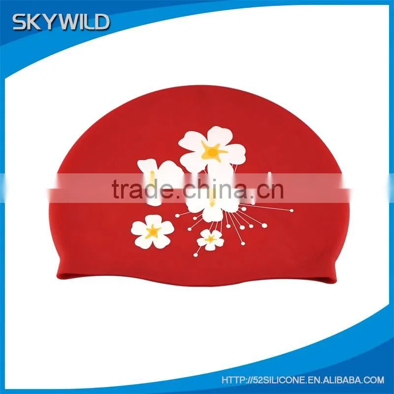 Customize fashionable adult silicone swim cap
