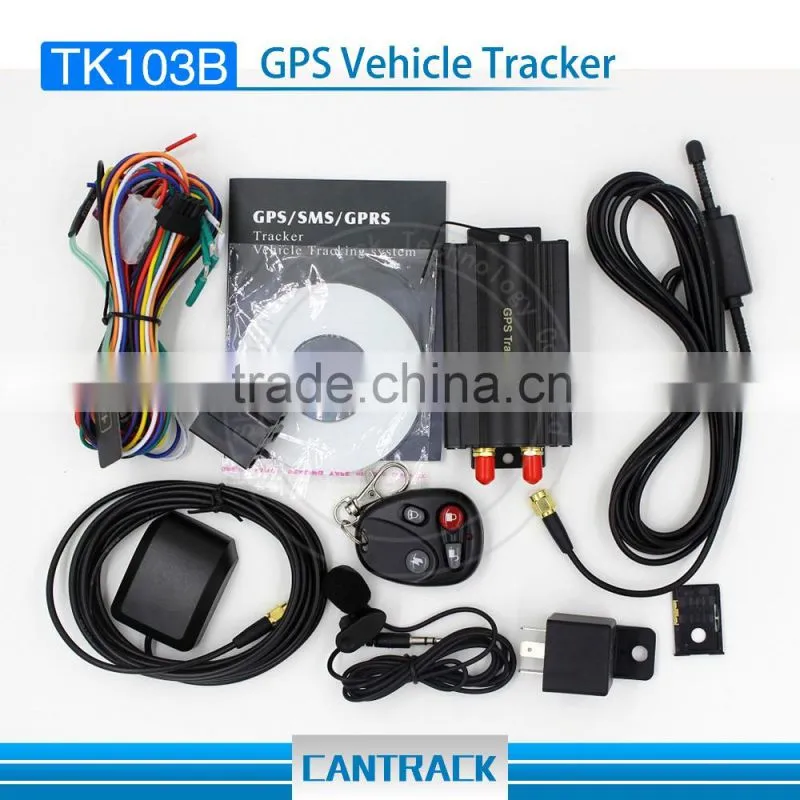 2016 best selling GPS Tracker for Car/Vehicle with door detection and SMS/Calling Alarm TK103B