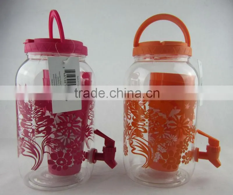 PET plastic sun tea jar BPA Free jar 25 pcs party drink set buffet juice dispenser with coasters, tumbers, ice cubes and stirs