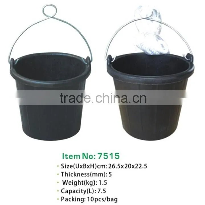 Recycled Tyre rubber buckets and barrel with steel handle