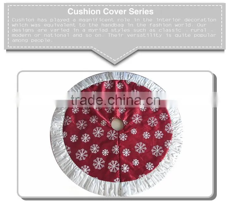 52 inch most popular snowflake handmade velvet Christmas tree skirt