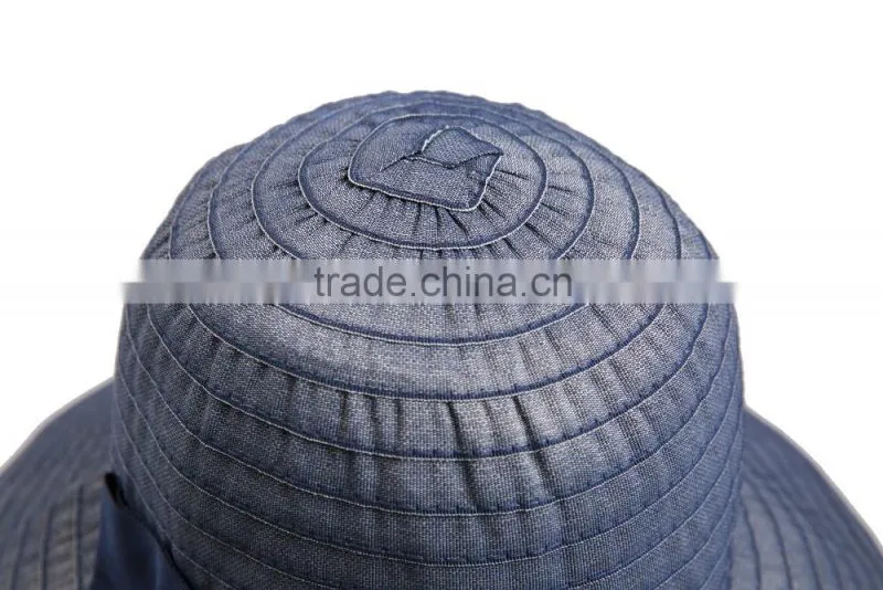 Summer Stitching Sun Hat China wholesale Custom Floppy Lady Hat