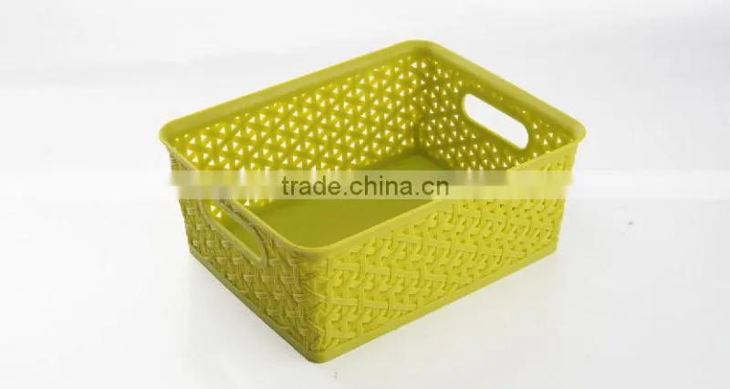 hot sale home use colorful high quality plastic storage basket with cover