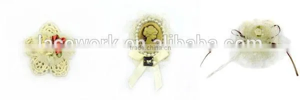 White organza ribbon flower bow flower little bear flower