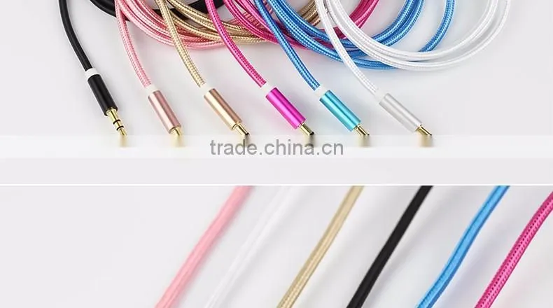 3.5mm Aux Cable Jack to Jack Gold Plated Universal Audio Cable Male to Male for Car for iPhone Beats' headphone