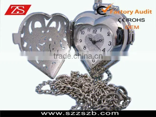 Skeleton Small Pocket Watch Chain Quartz Half Hunter Antique Look Value Quality