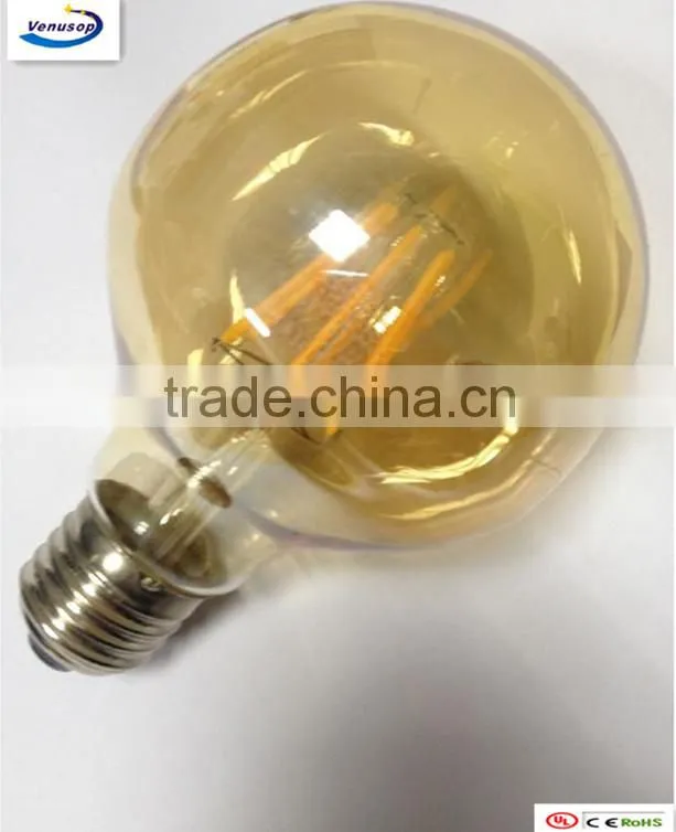 big vintage G125 4w 6w 8w led filament bulb E27 decorative light b22 240v 110v