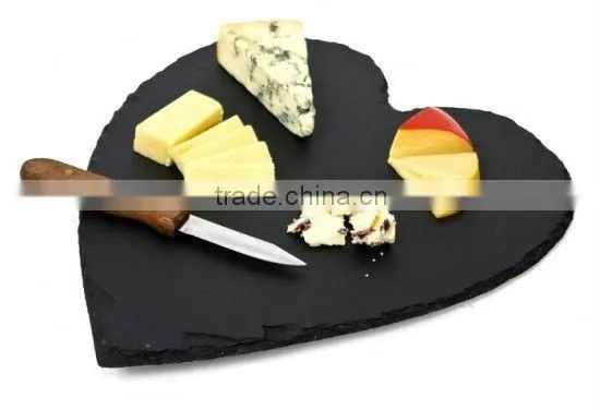 cookware heart shaped natural black slate serving plate in modern shape