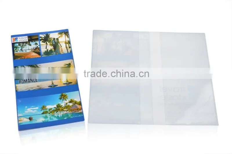 CMYK Printing PVC Ticket Holder with Two Clear Pocket