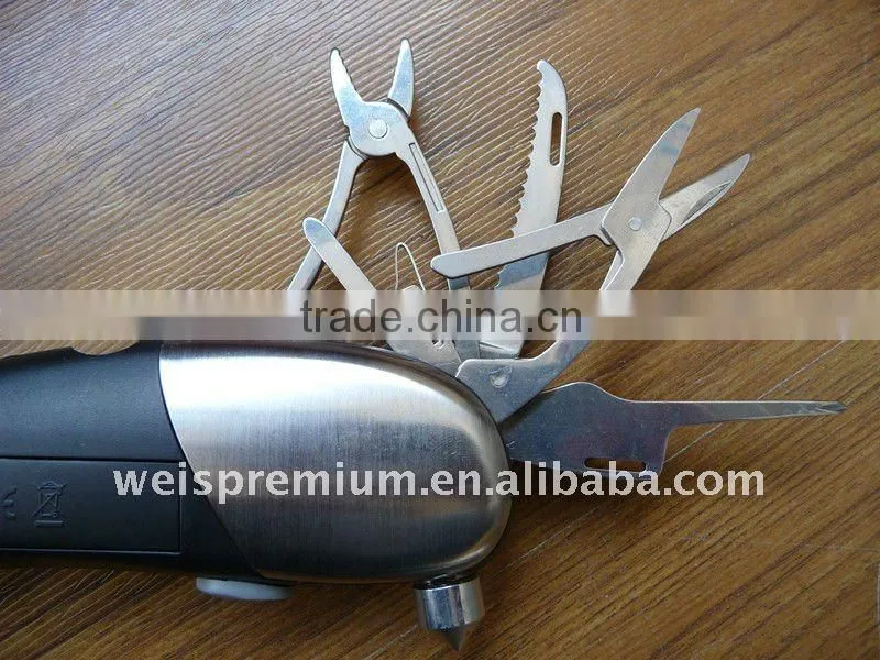 Very useful auto emergency tool with digital tire pressure gauge