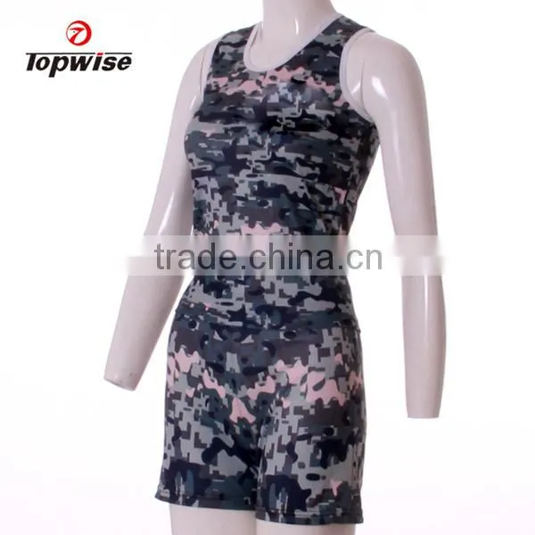 High quality 3d sublimation camouflage clothing gym singlets