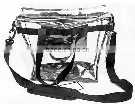 Fashionable transparent pvc tote bag with detachable privacy purse