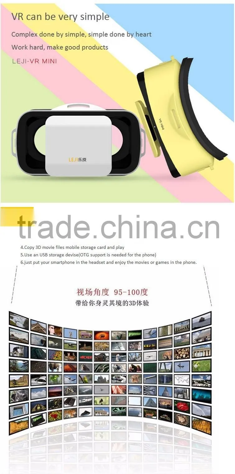 2016 New Coming Vr box 3.0 Leji 3d glasses with best price vr box from China