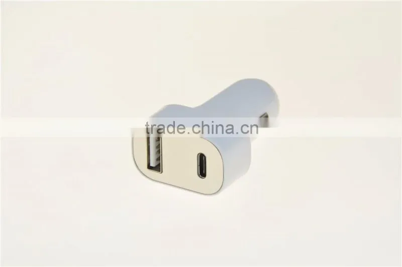 2 ports Plastic USB-C Car Charger