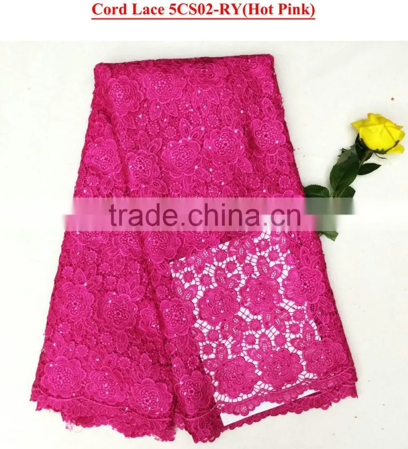 Yellow guipure lace/ lace fabric for fashion dress/ african french lace for wedding