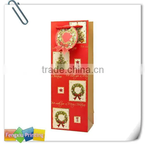Christmas Wine Paper Bag with Handles