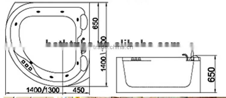cUPCcorner bathtub 1000mm,shower bathtub,composite resin bathtub