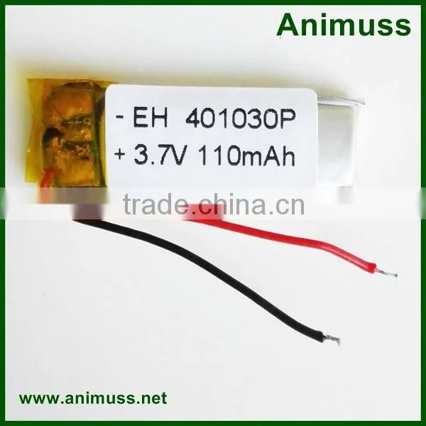 Rechargeable 3.7V 401230 110mah Li-ion Polymer battery