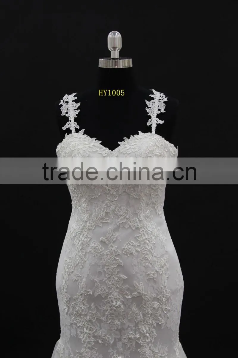 2016 new designer design sweetheart mermaid lace wedding dress