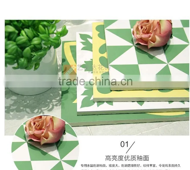 200*200mm green color mexican ceramic decorative floor tile