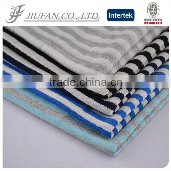 Jiufan textile stripe 100% yarn dyed viscose spandex fabric