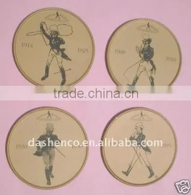 cork round tin coasters