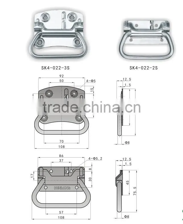 SK4-022-3S Spring Loaded Recessed Handle
