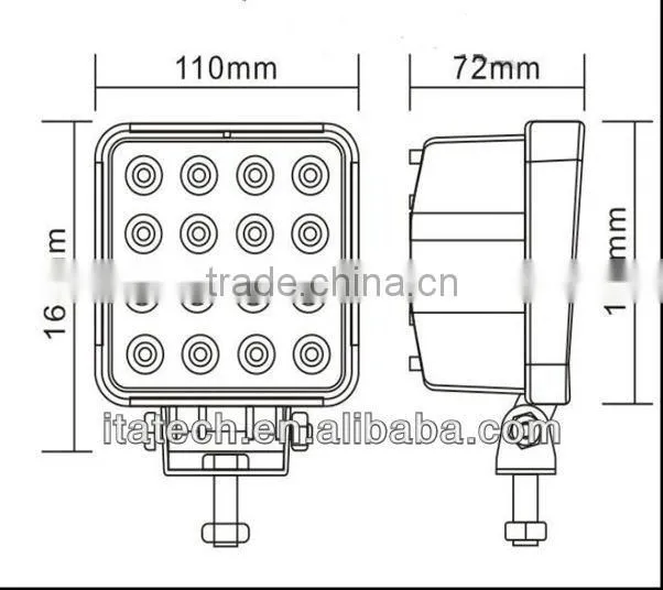 super bright auto led work light 48w