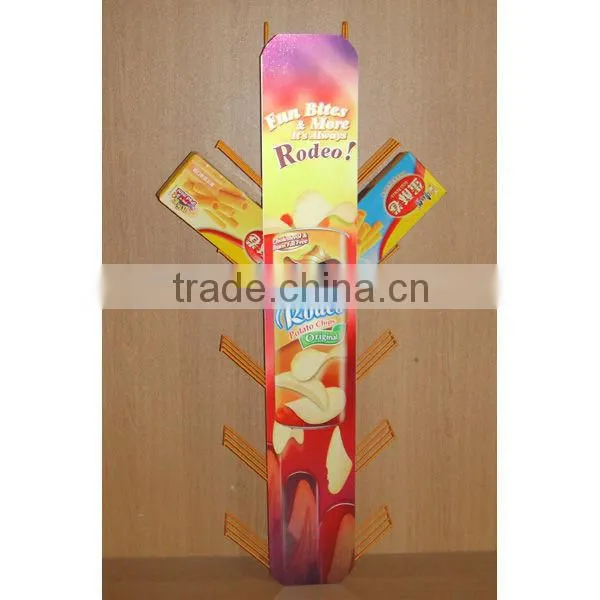 space saving factory metal wire hanging chips display fixture