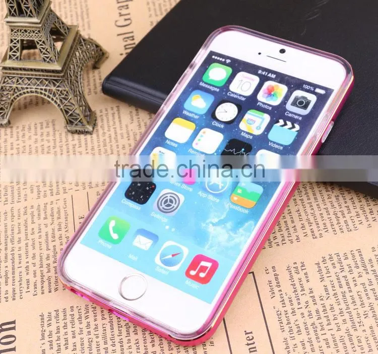ultra-thin tpu cover with bumper frame case for iphone6 phone back cover for iphone mobile back cover