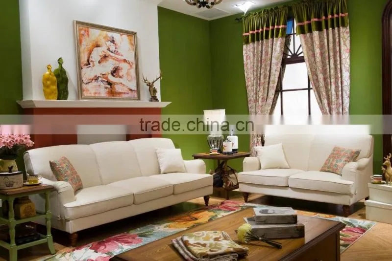 fabric sofa with wood arm/ wood arm fabric sofa