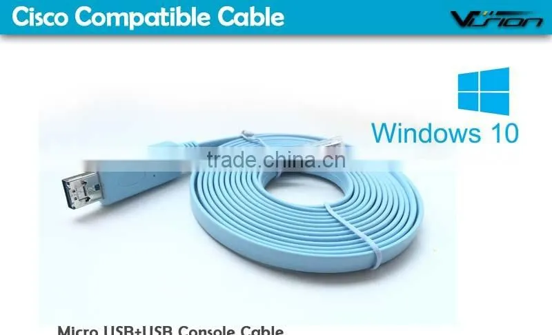 Classical blue FTDI Micro usb+USB to RJ45 console cable for Cisco router