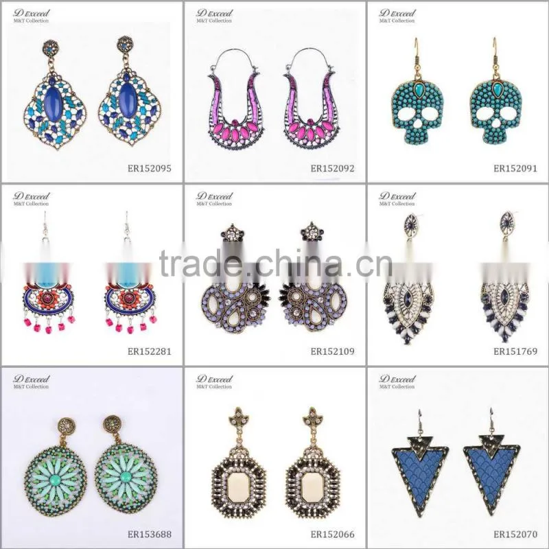 Wholesale Jewelry Yiwu Factory Ladies/Women's Ethnic Bohemian Resin Earrings Dangle Earrings Tassels Drop Earrings
