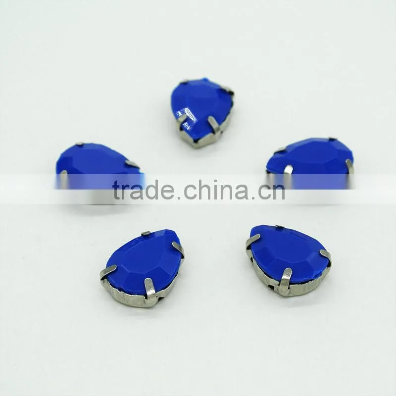 CE teardrop pear claw metal base setting acrylic jewel rhinestone DIY fashion decoration craft fitting garment bags accessories