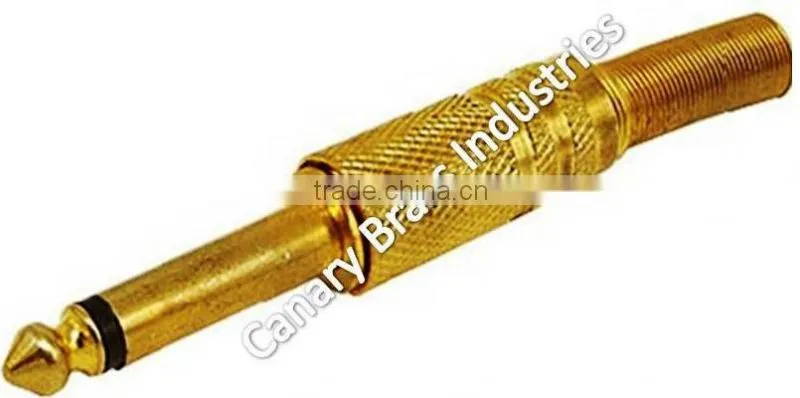 golden-brass-mono-plug-male-stereo-audio-cable-connector-with-spring