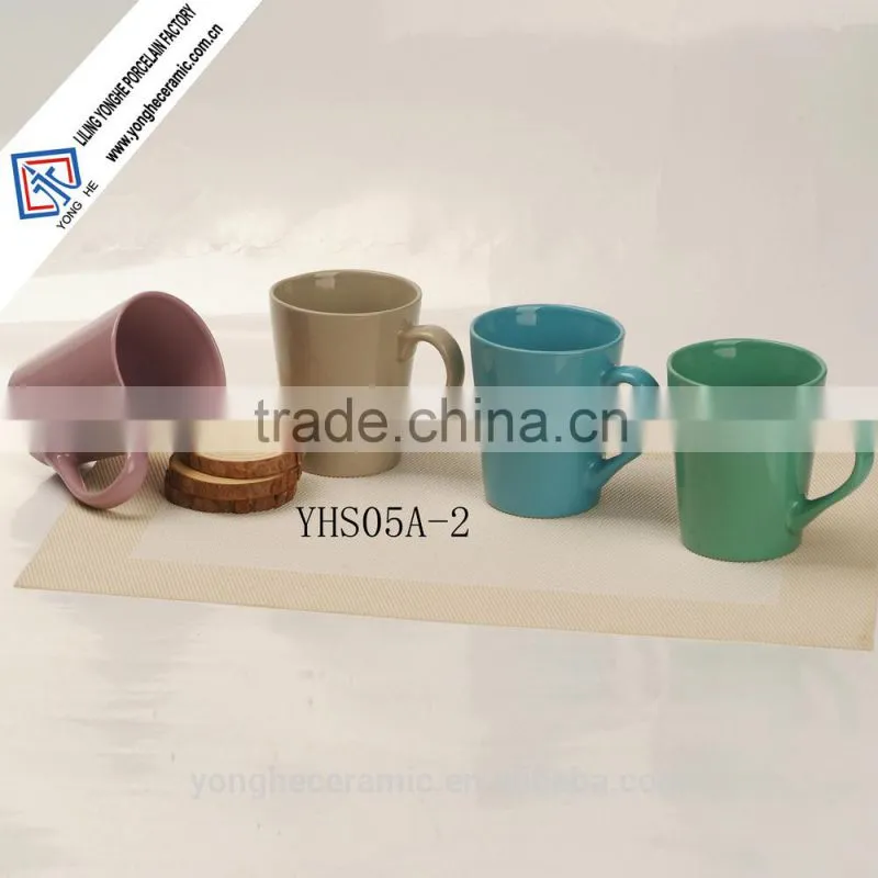 Hot sale 11oz ceramic conical shaped coffee mug