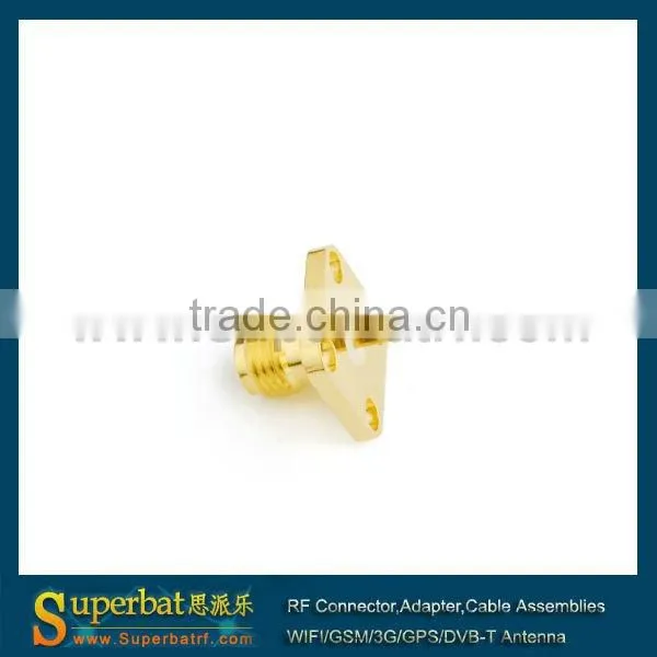 sma flange connector SMA 4 hole panel mount jack with solder Post terminal