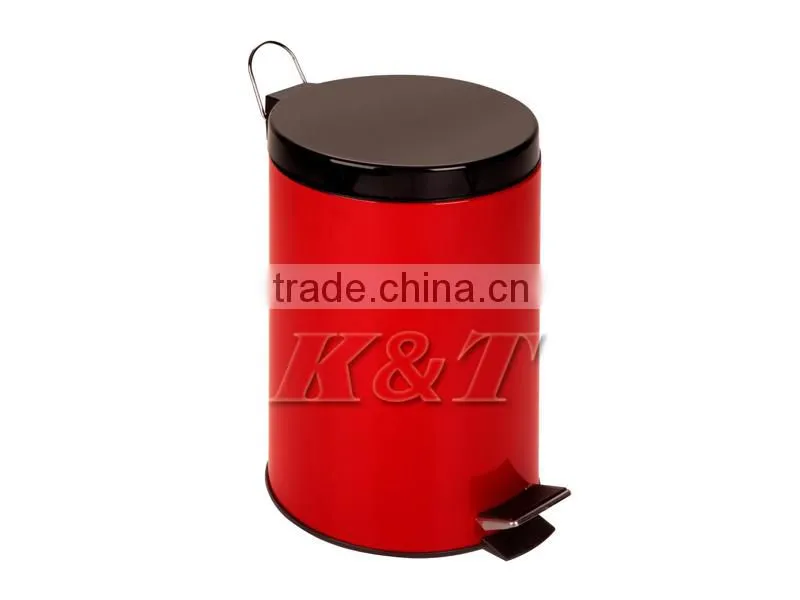 red color Professional design stainless steel dustbin