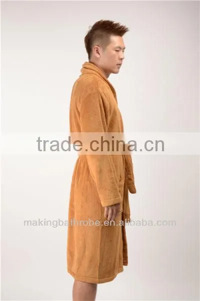 2016 new design western fleece mens bathrobe