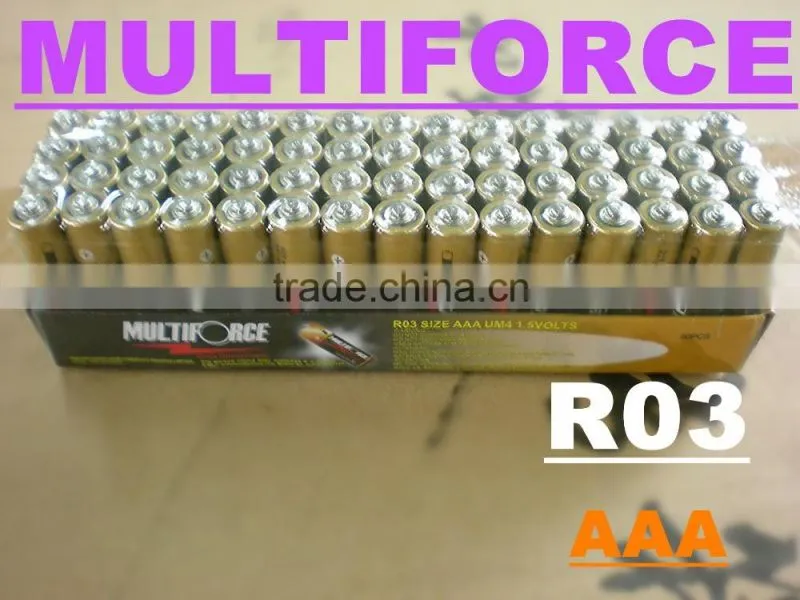 2016 factory supply new product 4 PACK multiforce Shrink Wrap 1.5v um3 battery aa size battery FOR torch light