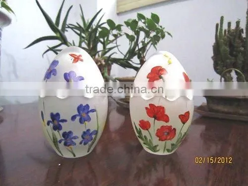hand painted egg candle cup
