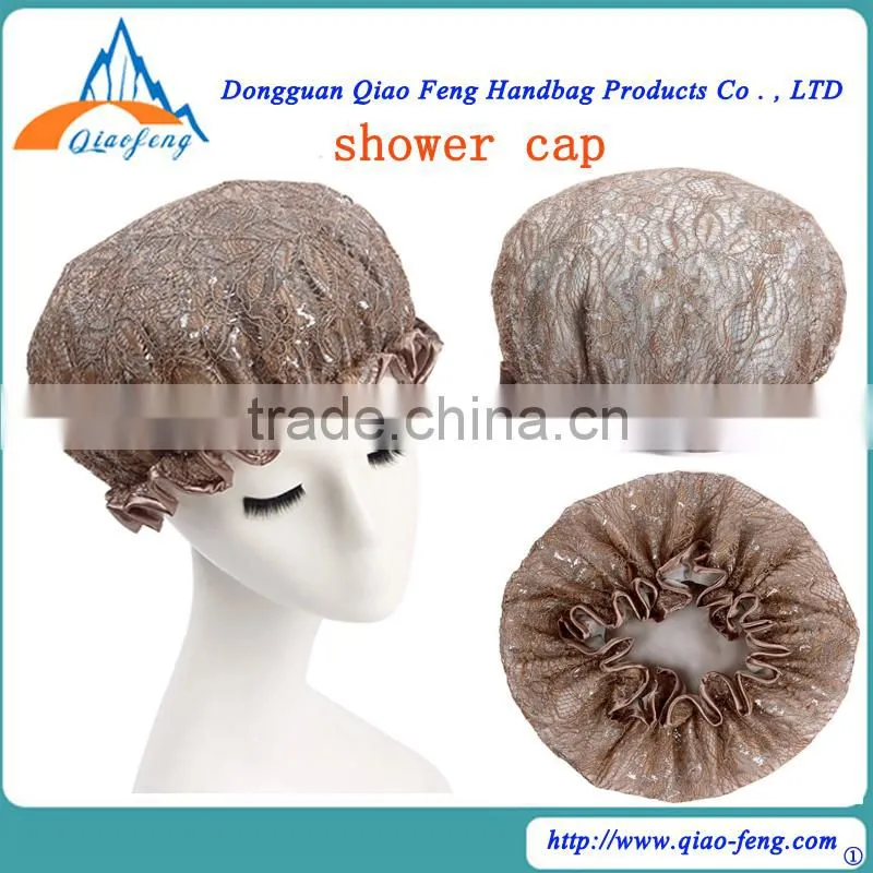 2015 New thickening dry hair hat bath women girl lace shower cap