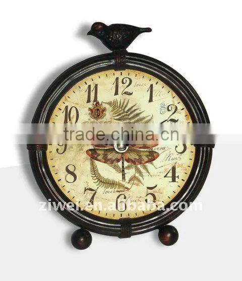 Decorative metal table clock with easel /Decorative metal table clock with easel/Decorative table top clock