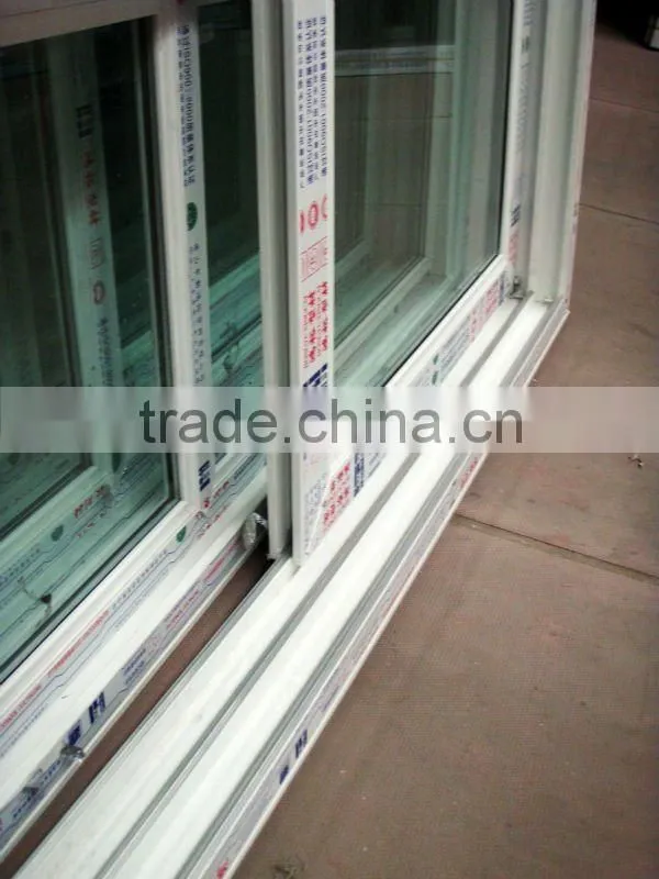 three tracks upvc sliding window