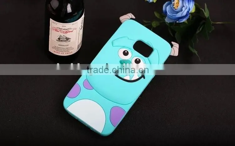 Cute Animal 3D Cartoon Silicone Case Cover For Samsung Galaxy S7 / S7 Edge Sulley/Cat/Tiger Soft Cover