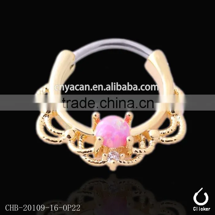 Rattan ring 316l Opal Septum Clicker Body Piercing Jewelry